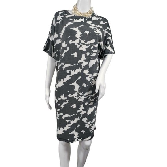 NWT Nally & Millie Short Sleeve Camouflage Print Mini Dress Gray Women's - Picture 3 of 8